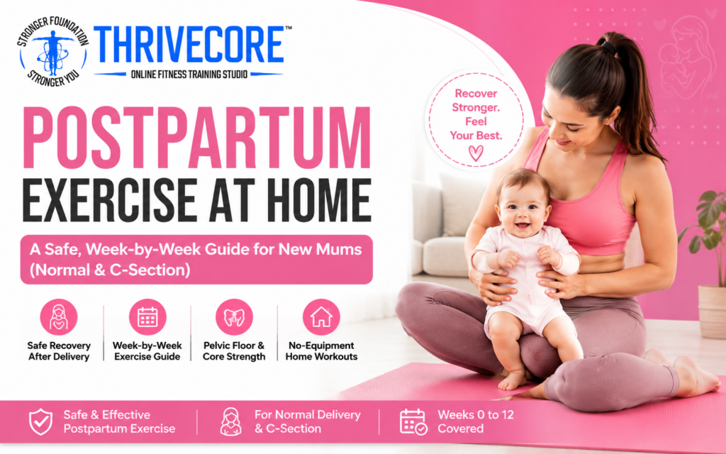 Postpartum Exercise at Home: A Safe, Week-by-Week Guide for New Mums (Normal & C-Section)